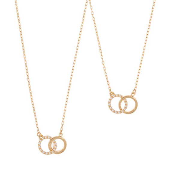 Mom and Daughter Infinty Ring Pendant Necklace Set - Picture 2 of 3